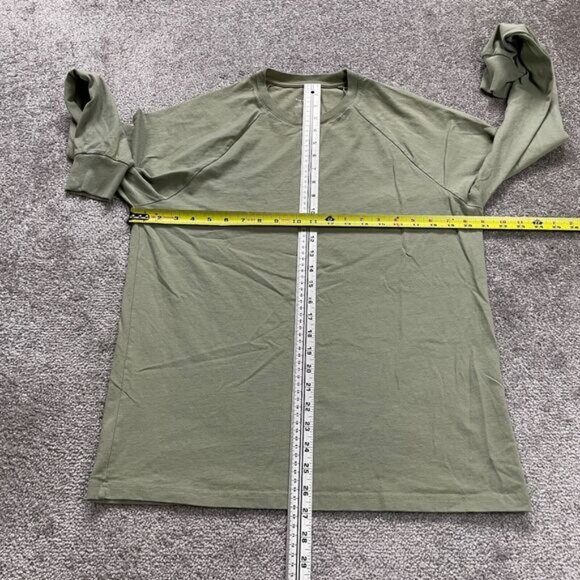 Everlane Basic Crew Neck T-Shirt Mens Medium Green Long Sleeve Cotton Casual Tee - Picture 7 of 10